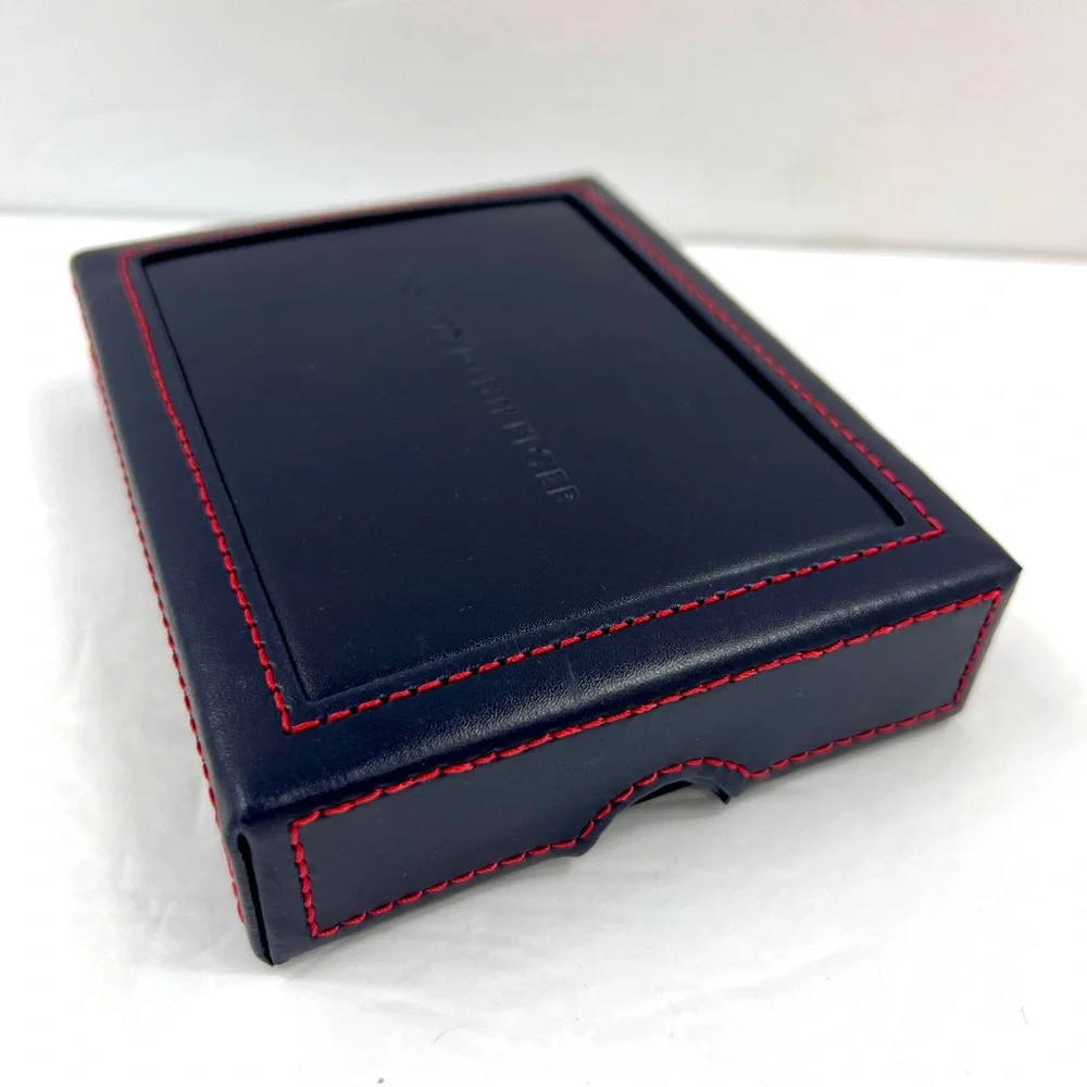 ⭐️TOMMY HILFIGER💯 MENS WALLET DOUBLE FOLD, DARK BROWN, GENUINE LEATHER